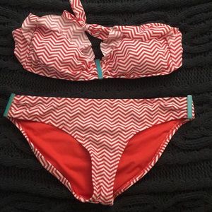 Dark Orange/Red Zig Zag Bikini BOTTOM